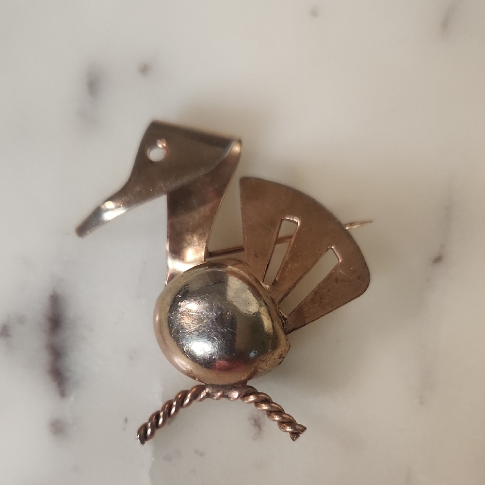 Vintage | Copper Bird Brooch
